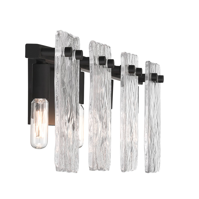  Luminaire pour meuble-lavabo de salle de bain 4 lumières Genry, H 7,75 po x l 35 po x P 35 po, Noir, Quatre lumières