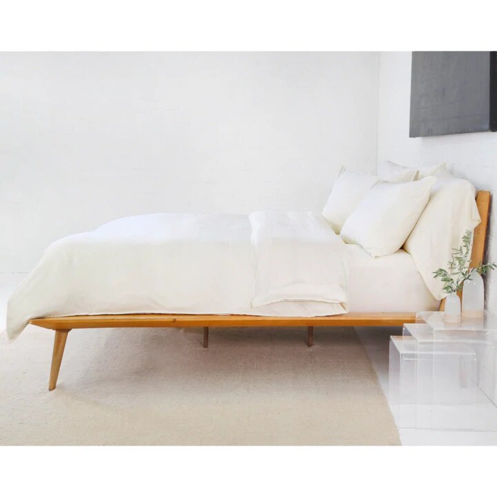 Parker Duvet Cover Set, King Duvet Cover + 2 King Shams, Sand, Rayon from Bamboo