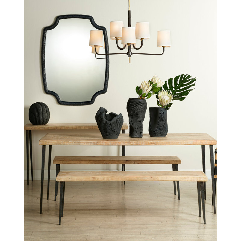 Matte Black Perforated Porcelain Decorative Vase