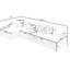 Moderne en forme de L, tissu, spacieux pour les appartements, sans assemblage, requis-481155899-481155894