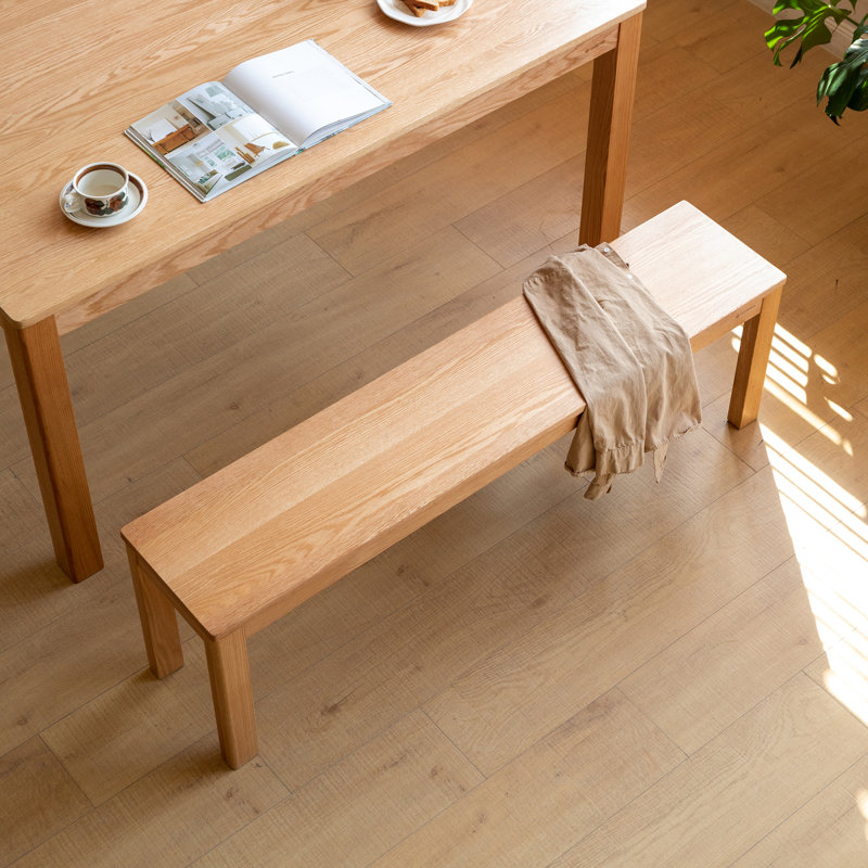 Banc de table en bois de chêne naturel pour salle à manger
