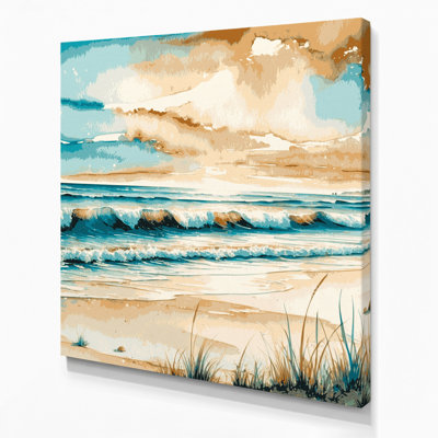 Bord de mer, calendrier, élite, toile beige sur toile