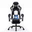 Ergonomic Gaming Chair with Footrest, Linkage Armrests and Faux Suede or Faux Leather-595656775-595656824