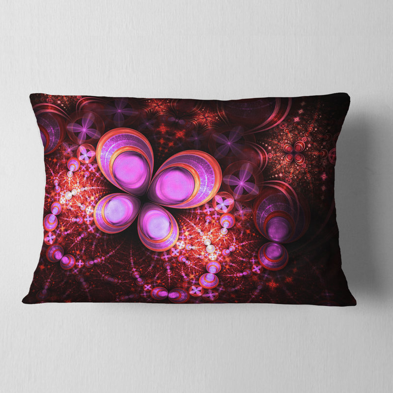 Coussin lombaire floral à fleurs fractales