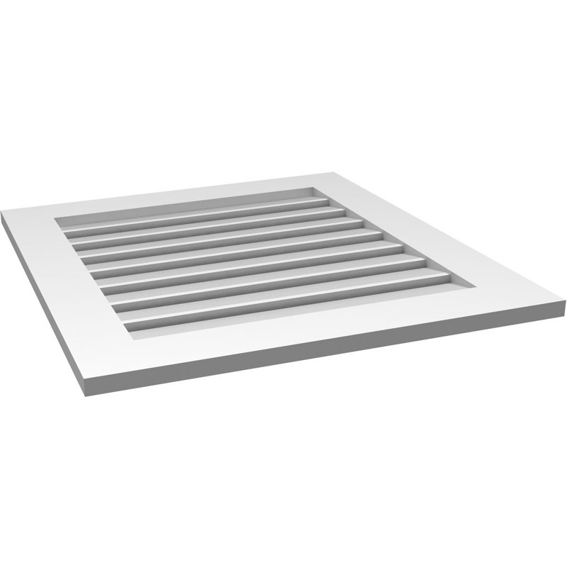 Évent à pignon fonctionnel en uréthane rectangulaire à fixation en surface, brun clair apprêté, H 30 po x l 28 po x P 1 po
