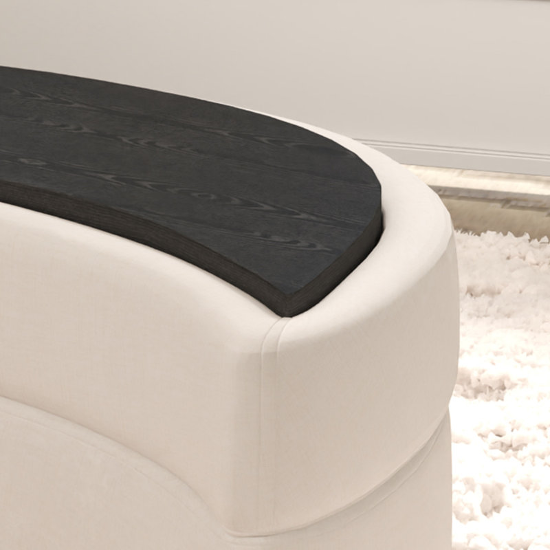 Repose-pieds en chenille avec rangement, Beige