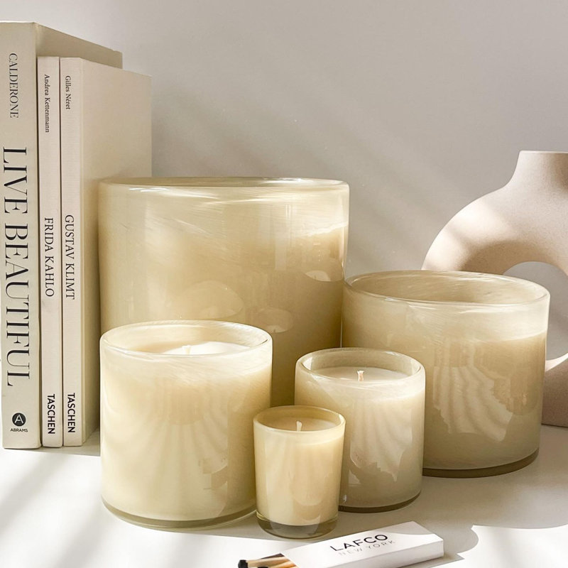 Chamomile Lavender Scented Jar Candle, 4" H x 4" W x 4" D