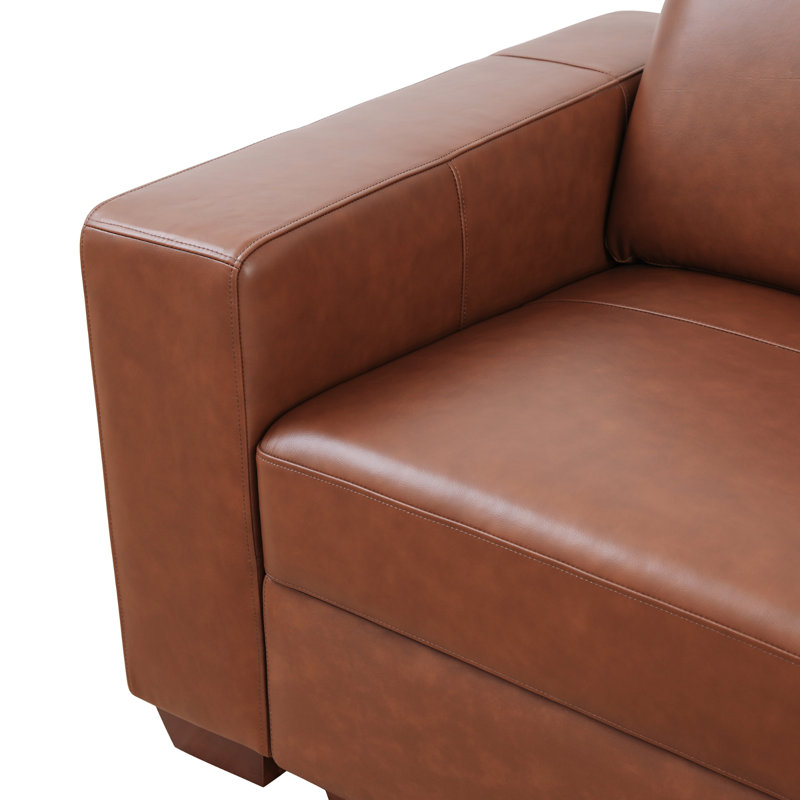 Canapé modulaire en cuir 6 pièces Ilminster, Cuir véritable brun, Brun