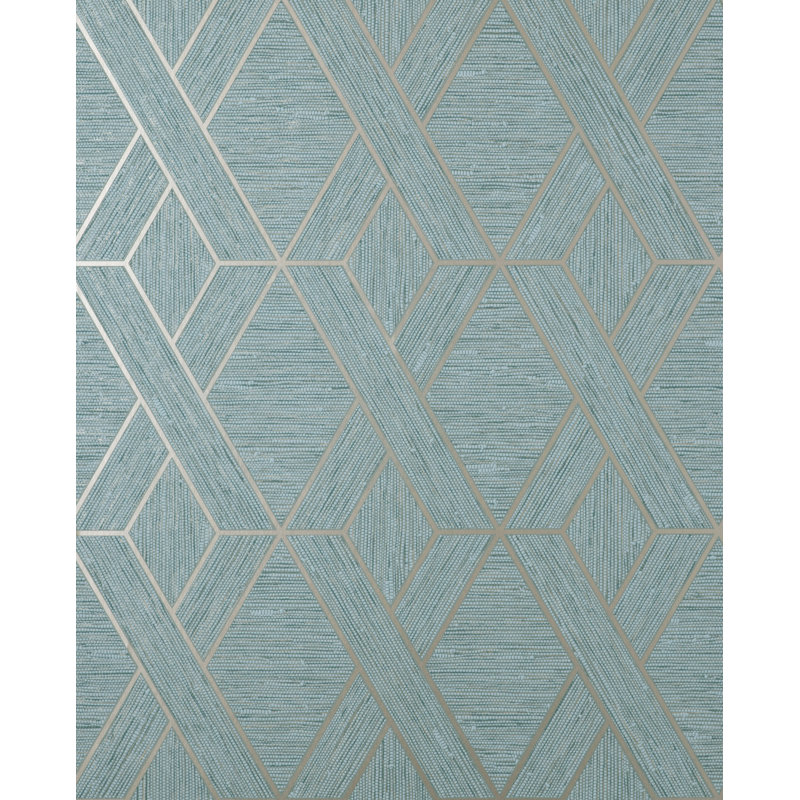 Miya Geo Textured Wallpaper, Teal