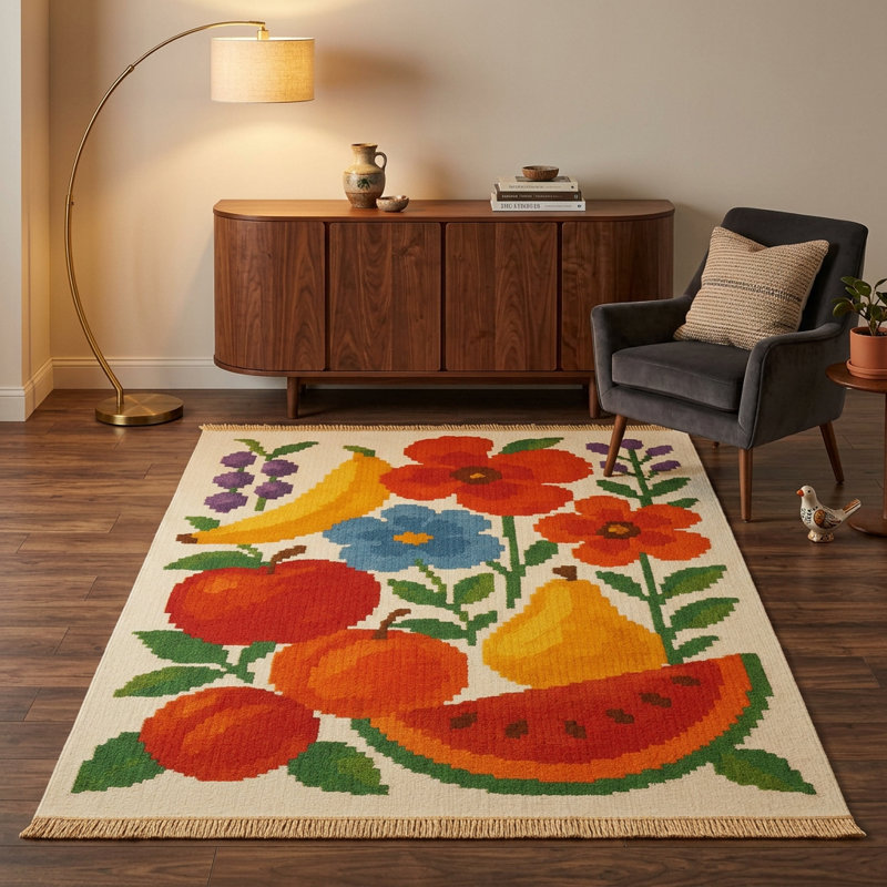 Tapis 5 pi x 8 pi Folk Art Harvest