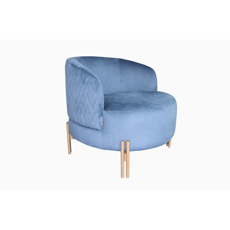 Boreano Barrel Chair, Antonio Sapphire 100% Polyester, Bronze
