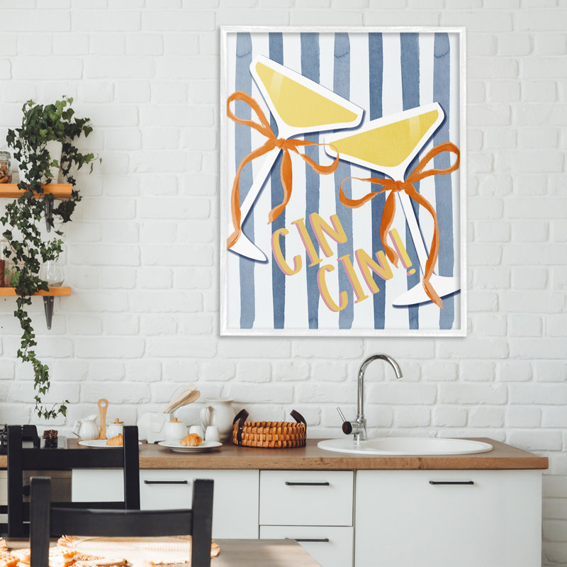 «Cheers Drinks on Stripes», estampe numérique, conception de Lucille Price, H 30 po x l 24 po