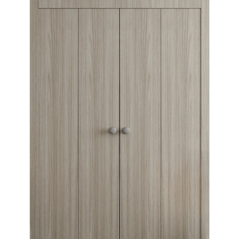 Portes coulissantes doubles pour garde-robe coulissante - ESSENTIEL 8001 - Ensemble de quincaillerie de moulures à moulures robustes - Portes de garde-robe de chambre en bois massif