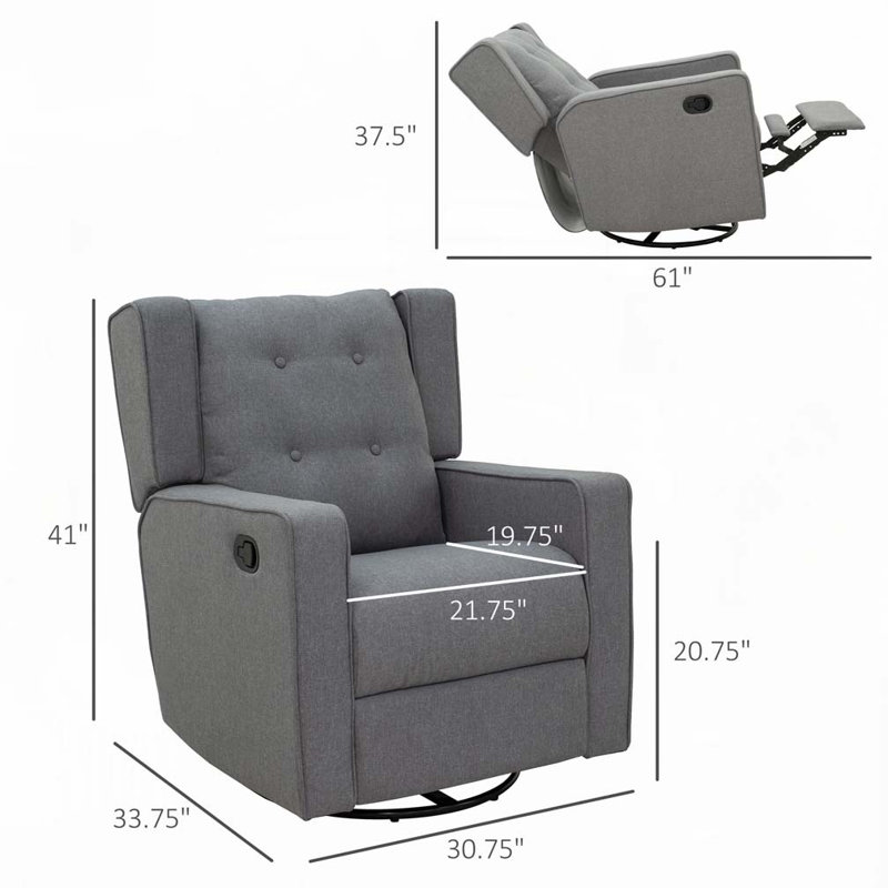 Fauteuil inclinable manuel pivotant