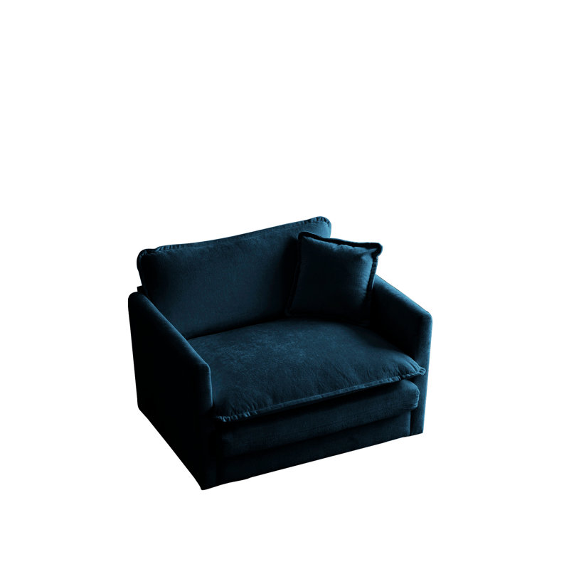 Fauteuil en chenille bleu pour se détendre