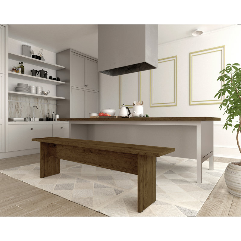NoMad 68" Modern Dining Bench in Natural, Nature
