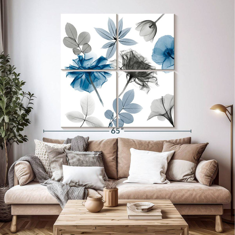 Collage floral Harnek I, H 50 po x l 50 po