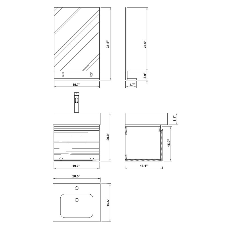 Ensemble de meuble-lavabo double Mason