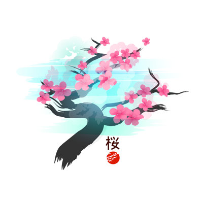 «Nicolita Japanese Cherry Blossom Tree», impression sur toile tendue