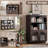 46" Bookshelf And Bookcase, Small Bookcase With Glass Door, 3 Tier Mid-century Book Shelves W/ Deep Storage Cabinet And Adjustable Shelves, Wood Standing Small Book Shelf For Home Office Kitchen-805062805