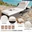 Ensemble de 2 chaises longues en osier avec table d'appoint pliable, chaise longue d'extérieur inclinable à 5 positions avec coussins résistants à l'eau pour patio et piscine