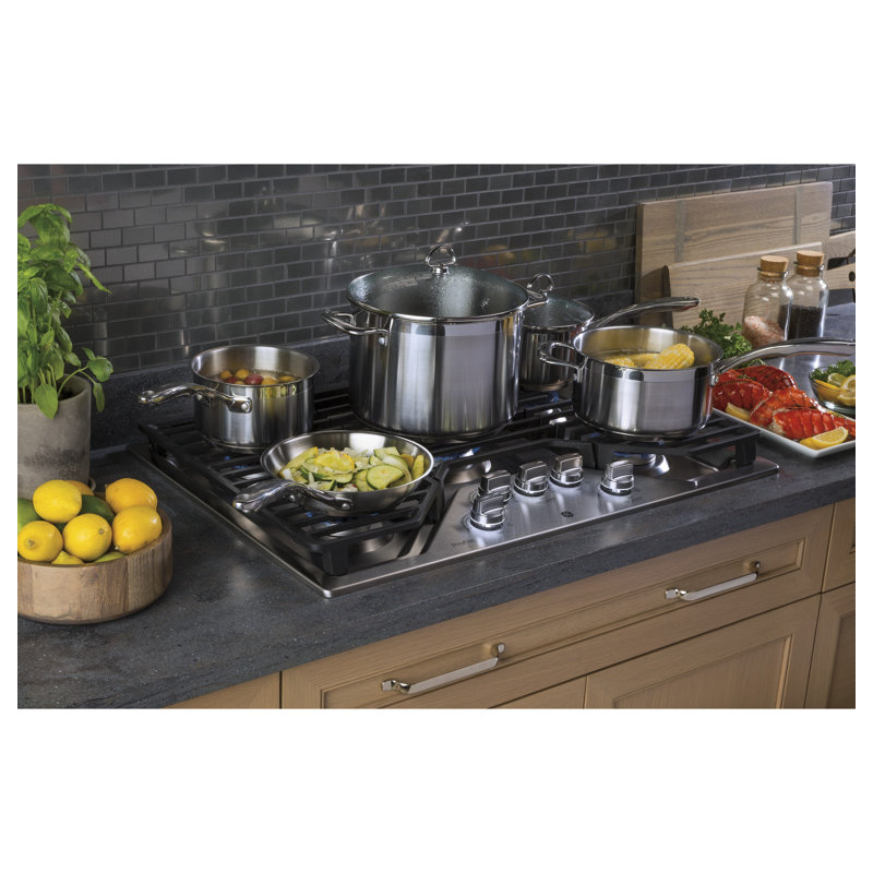 Built-in 30" Gas Cooktop with 5 Burners, Stainless Steel