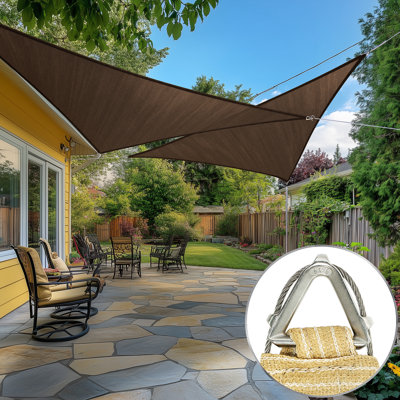 Amgo Customize Pro Ring Triangle Sun Shade Sail 260 GSM Heavy Duty