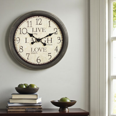 Horloges murales rondes Cherese en brun antique, style transitionnel
