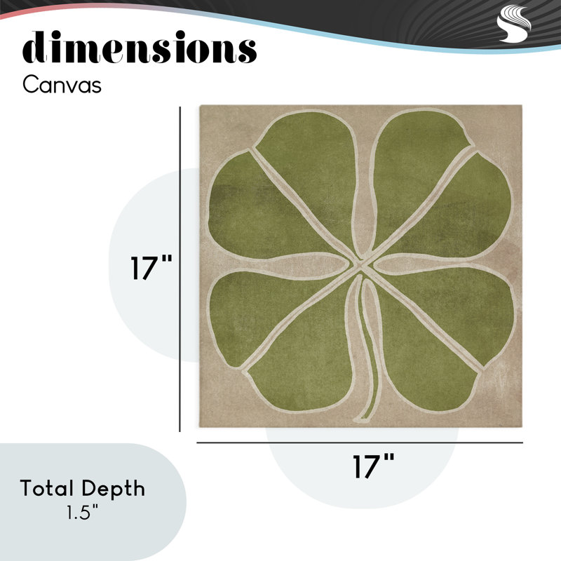 Neutral Symmetrical Clover Canvas, design by June Erica Vess, 17" H x 17" W