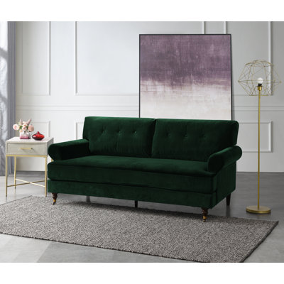 Lenapah 3 Seater Velvet Rolled Arm Sofa