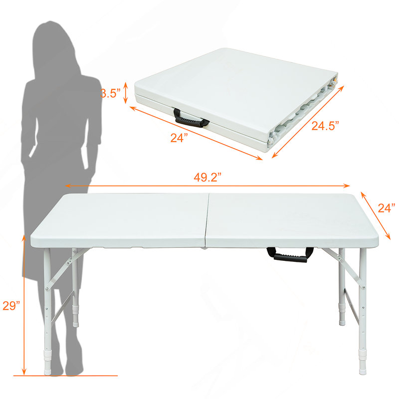 Table pliante portative 4 pi 4 po poids pliable intérieur et extérieur 135 kg