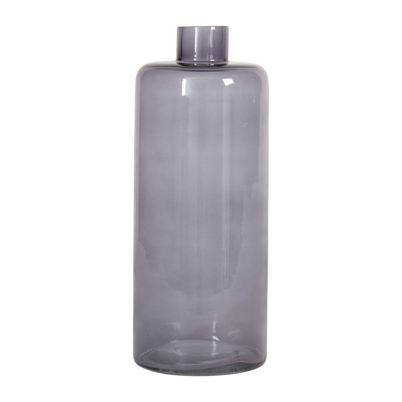 Vase de table en verre 10 "Serena, Gris, H 10 po x l 4 po x P 4 po