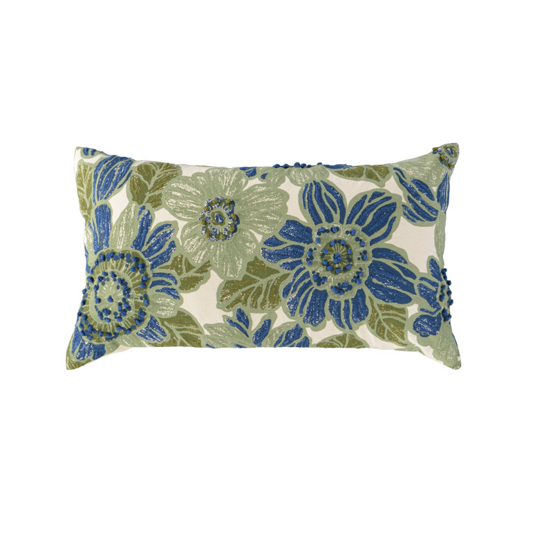 14x26 Lumbar Pillow, Blue, Down Blend