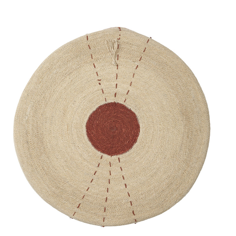 Sundial Seagrass Round Wall Art, Teal, Brown/Red