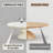47.27" Oval Fiberglass Coffee Table, Stone-Inspired Accent Table with Solid Construction, Easy to Assemble for Living Room & Small Apartment-981169916