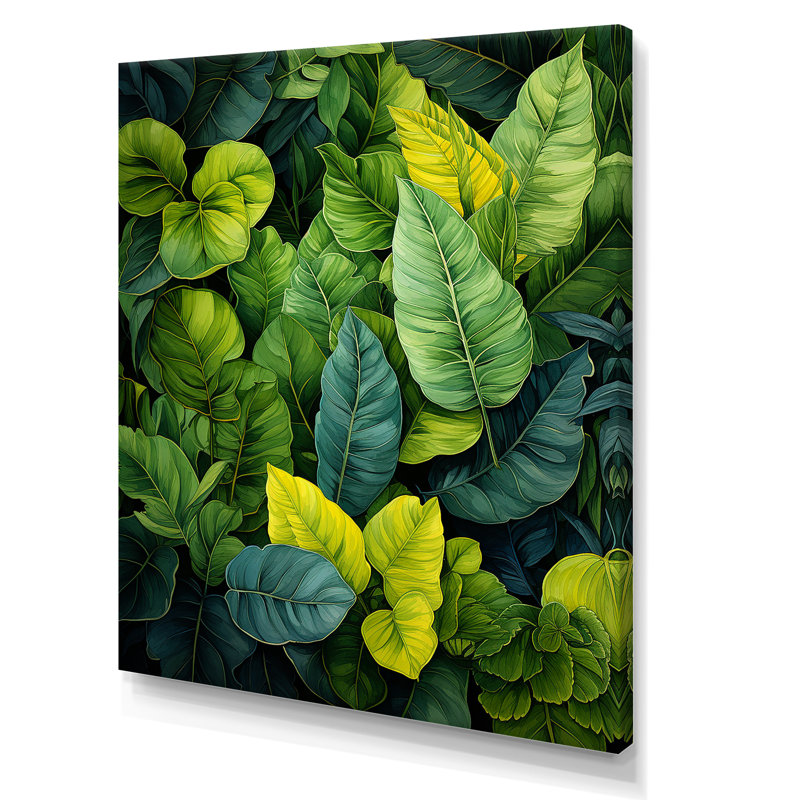 " Urban Leaves Forest Greenery I ", 40" H x 30" W x 1.5" D, Wrapped Canvas