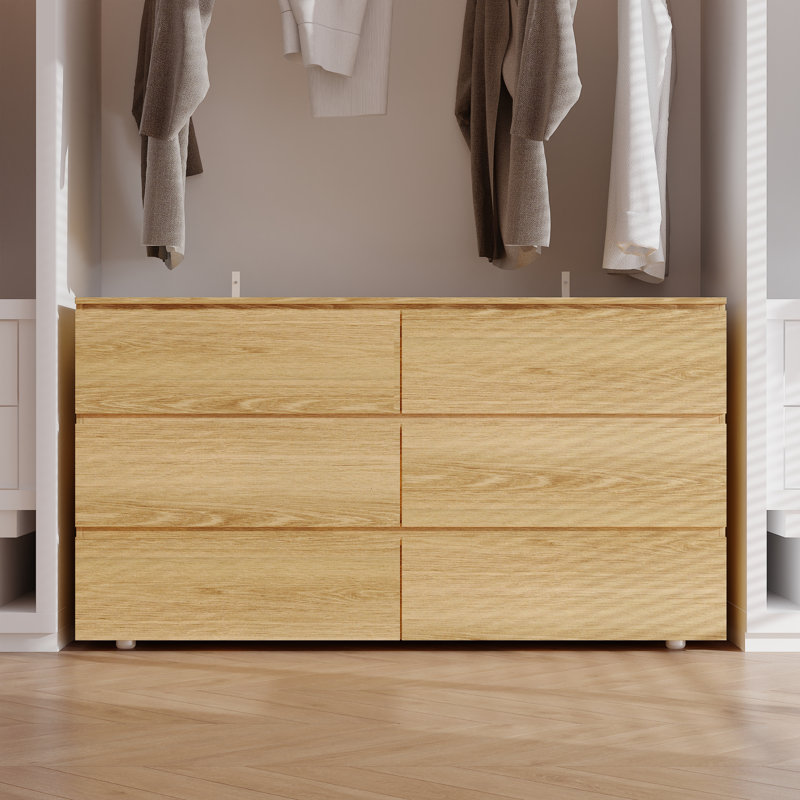 Minimalist 6 Drawer Closet Island, Natural