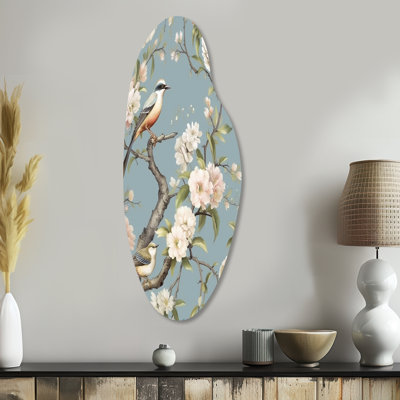 Earleville - Curved Floral Metal Wall Decor, Asymmetrical Metal Wall Sculpture Print