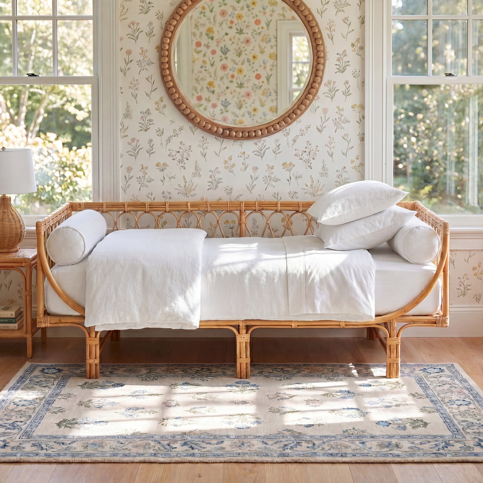 Deago Modern Bohemian Rattan Daybed