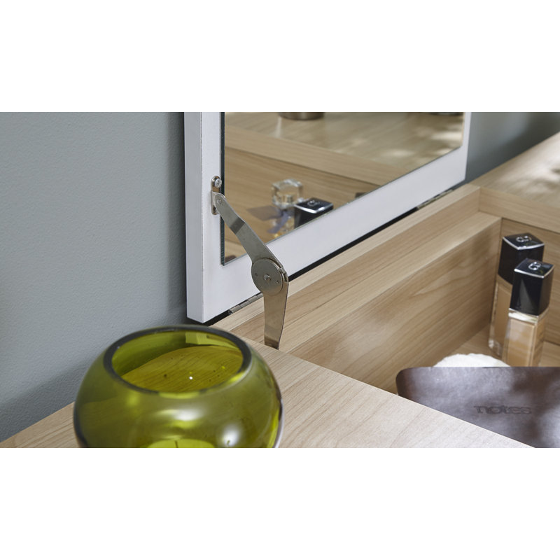 Harlow Dressing Table with Mirror, Oak / White