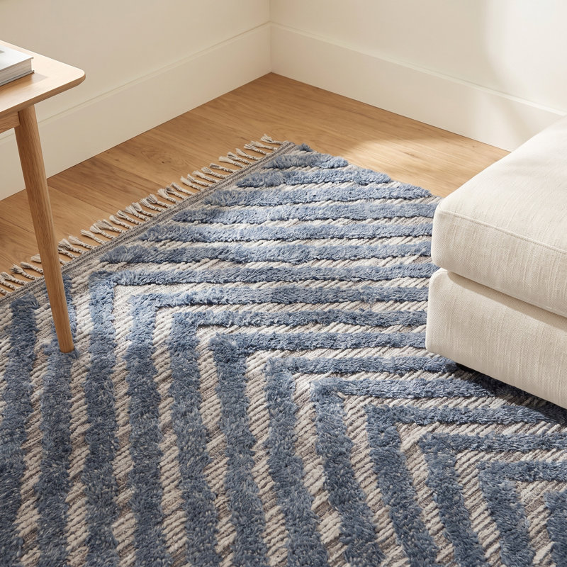 Benjamin Hand Knotted Chevron Indoor Rug, Rectangle 8'6" x 11'6"