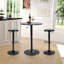 Table de bar ronde de 23,6 po, table de bar à hauteur réglable, table de bar moderne avec plateau en MDF et base en métal, table bistro convenant au café, îlot de cuisine, comptoir de bar-116159066-116159065
