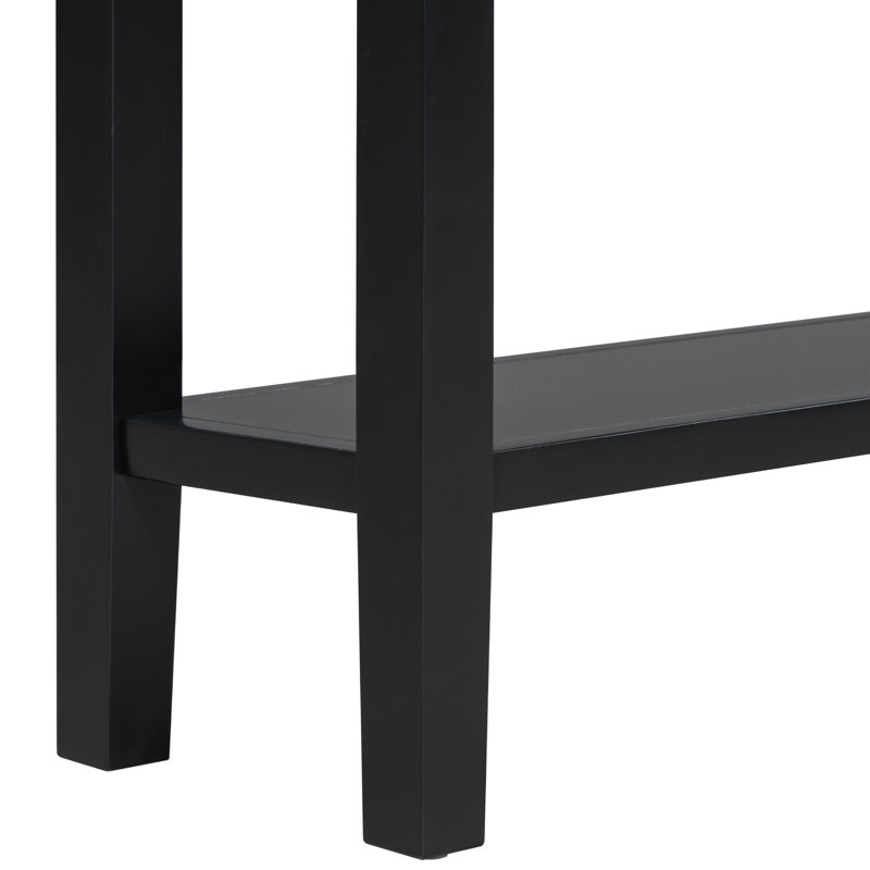 Console contemporaine de haute qualité avec 4 tiroirs spacieux et 1 tablette pratique pour les couloirs et le vestibule, Noir