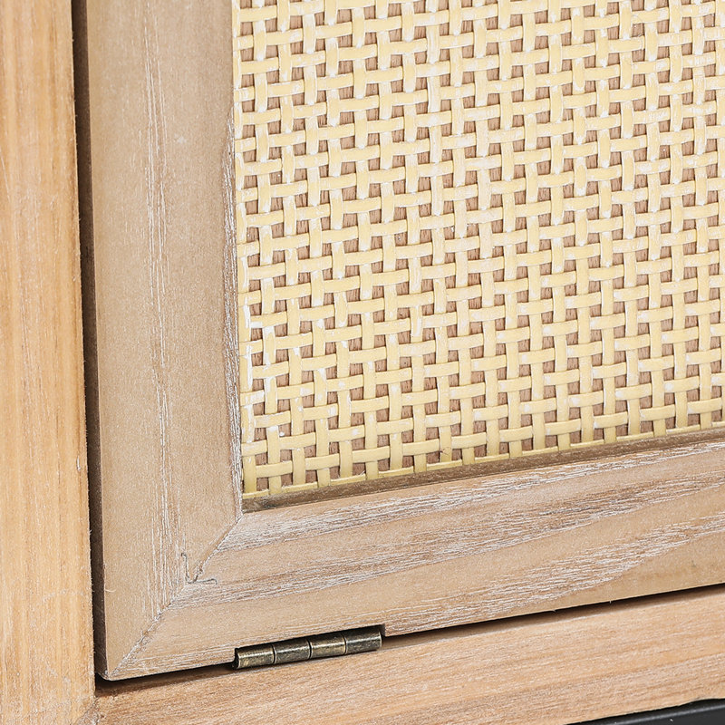 Armoire à panier à linge en rotin avec tablette et roulettes H 33,2 po