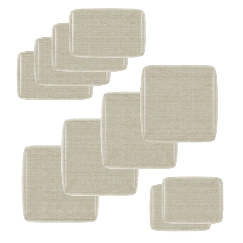 Housses de remplacement pour housses de coussins d'extérieur pour groupes spécifiques, Ensemble de 4 sièges / 10 pièces