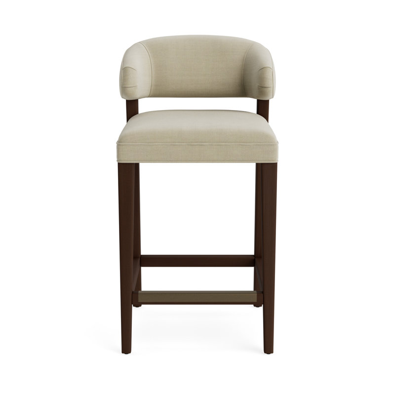 Keane Bar Stool, Performance Linen - Flax, Sienna, Bar Stool (30” Seat Height)