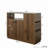 Tabletop Cabinet with 2 Glass Sliding Door,3 Side Drawers