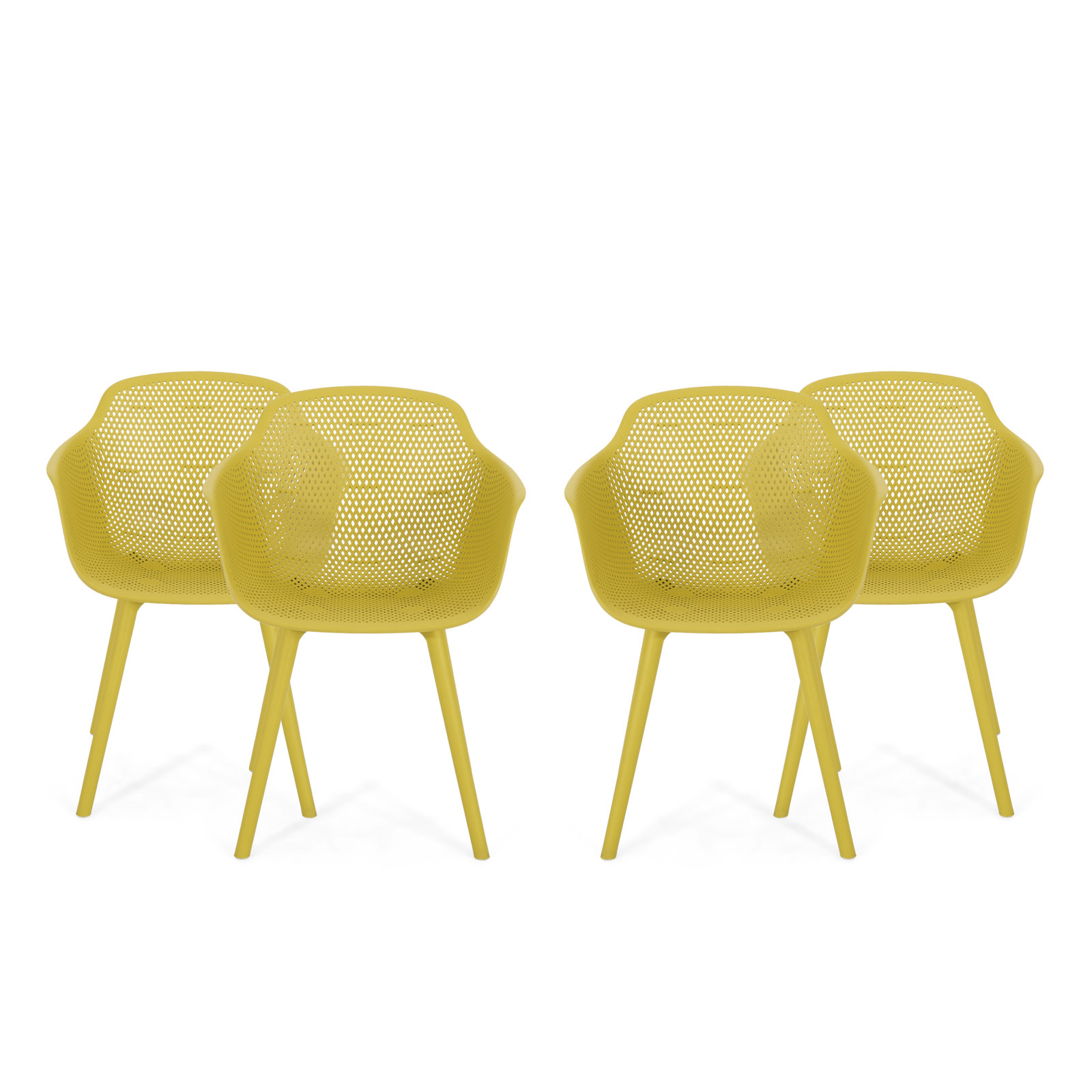 Artha Premium All-Weather Wicker Outdoor Dining Armchair, Yellow