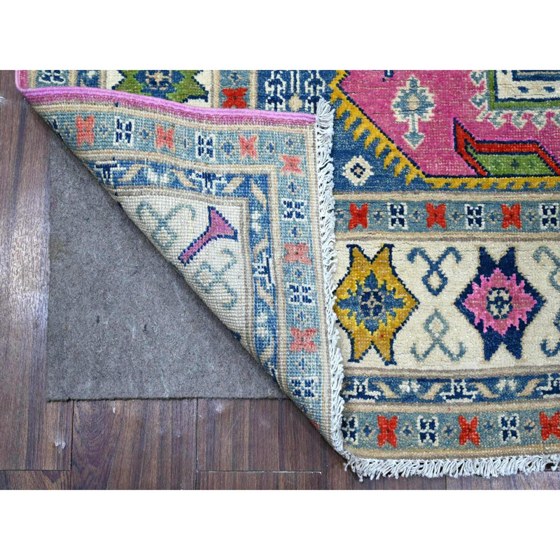 Tapis oriental en laine pure Kazak 5 pi 0 po x 6 pi 9 po Thulian