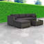 Ensemble de salle à manger de patio durable 5 pièces, canapé d'extérieur moderne en rotin et acier